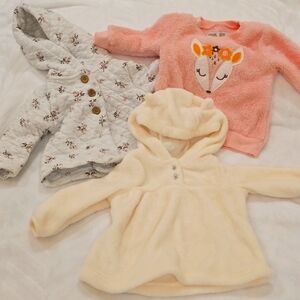 3-6 months Set of 3 baby girl outerwear jacket coat sweatshirt pullover